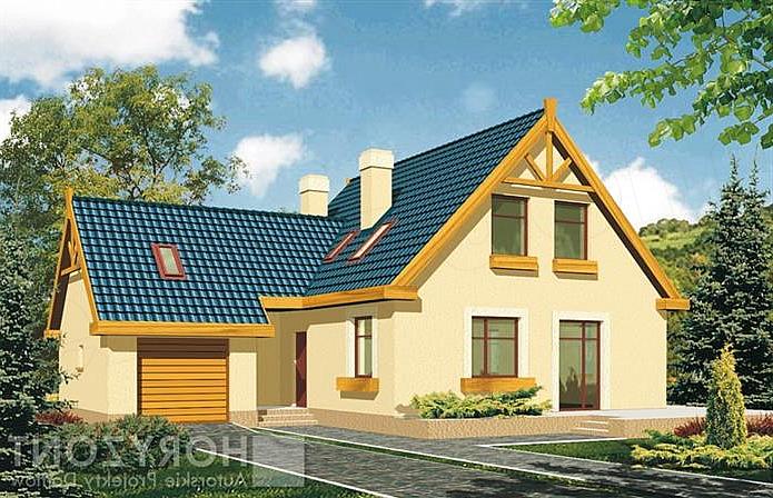 Projekt domu SOSENKA I wariant C z pojedynczym garażem układ L