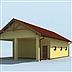 projekt domu G210 garaż dwustanowiskowy z pomieszczeniami gospodarczymi i wiatą