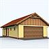 projekt domu G126 garaż trzystanowiskowy z pomieszczeniem gospodarczym