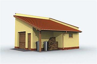 Projekt domu G159 garaż jednostanowiskowy z pomieszczeniem gospodarczym