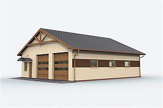 Projekt domu G163 garaż czterostanowiskowy z pomieszczeniami gospodarczymi