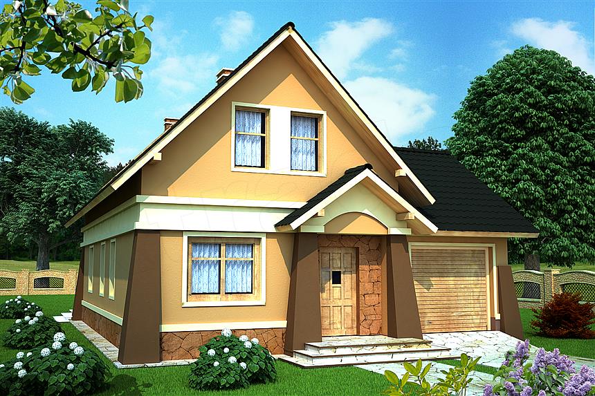 Projekt domu Cypisek z garażem 1-st. [A]