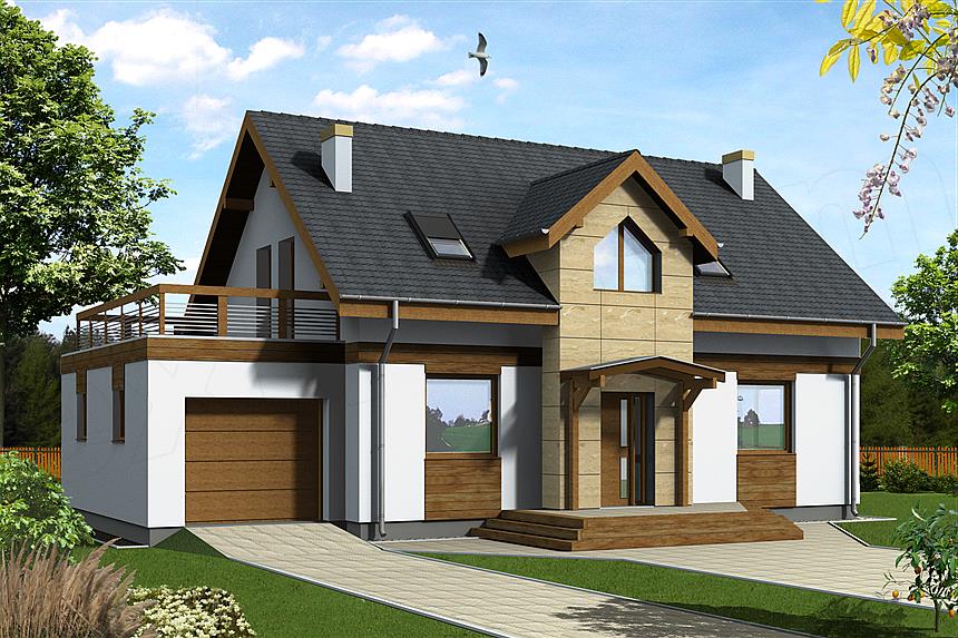 Projekt domu Zuzia z garażem 1-st. [A]