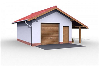 Projekt domu G21 garaż jednostanowiskowy z pomieszczeniem gospodarczym