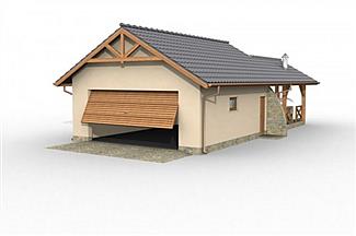 Projekt domu G25 garaż dwustanowiskowy z wiatą