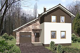 Projekt domu Jaś II z garażem 1-st. [A]