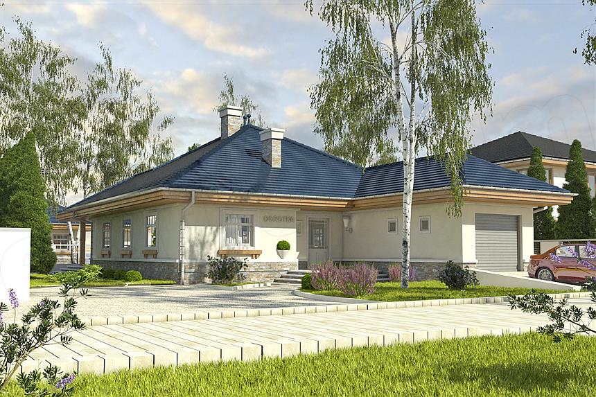 Projekt domu Dorotka z garażem 1-st. [A]