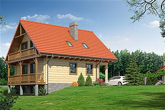 Projekt domu Bartne drewniane