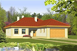Projekt domu Jagoda z garażem 2-st. [A]