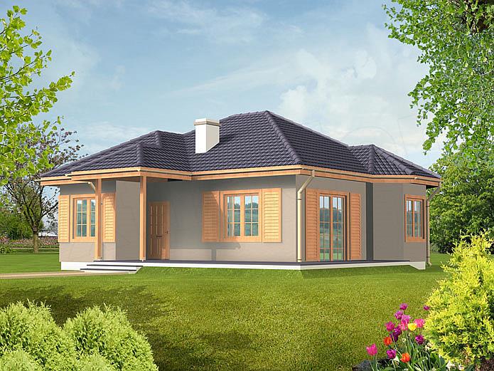 Projekt domu Aldona - drewniany