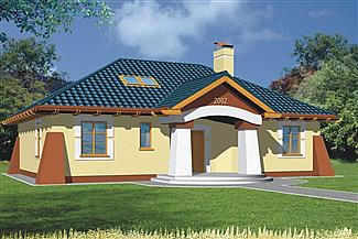 Projekt domu Frodo wersja B dach 4-spadowy z pojedynczym garażem
