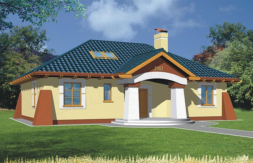 Projekt domu Frodo wersja B dach 4-spadowy z pojedynczym garażem