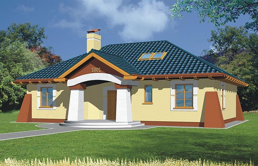 Projekt domu Frodo wersja B dach 4-spadowy z pojedynczym garażem