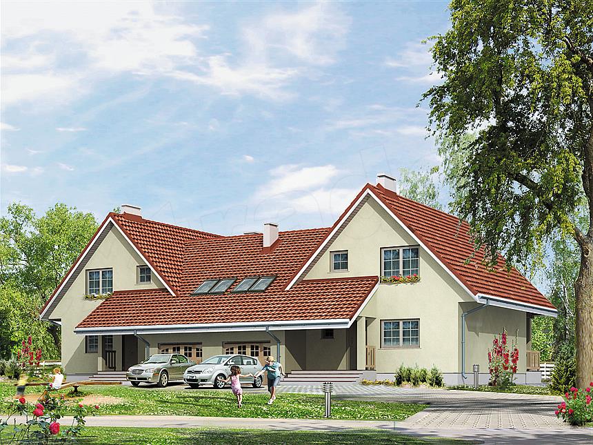 Projekt domu Duet zabudowa bliźniacza, 2 segmenty