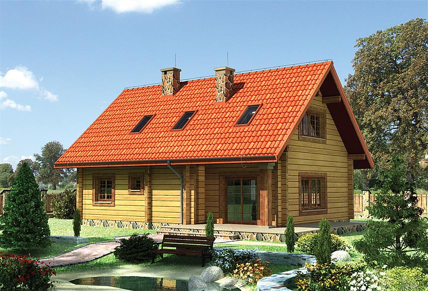 Projekt domu Motek - bal drewniany