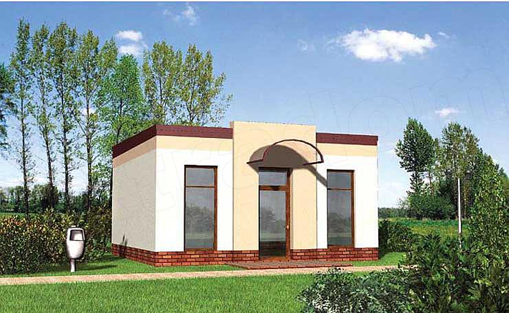 Projekt domu Pawilon handlowy 05 - murowana – beton komórkowy