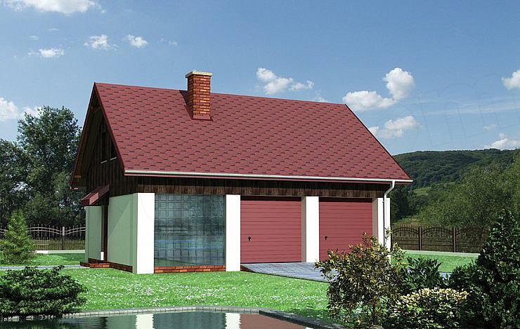 Projekt domu Garaż M4 - murowana – beton komórkowy