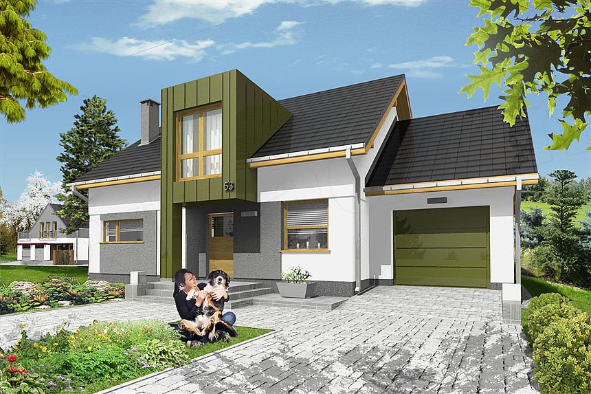 Projekt domu Antek z garażem 1-st. [A]