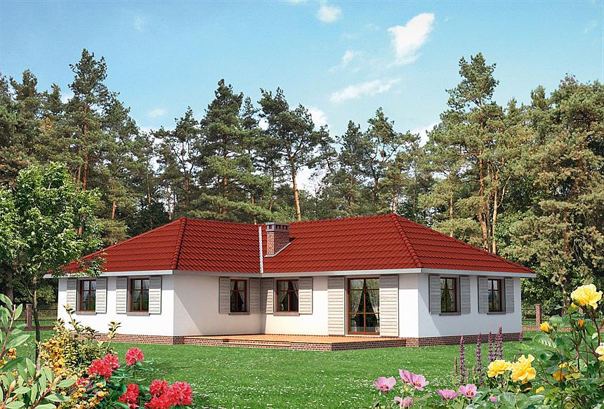 Projekt domu Rumianek - murowana–beton komórkowy
