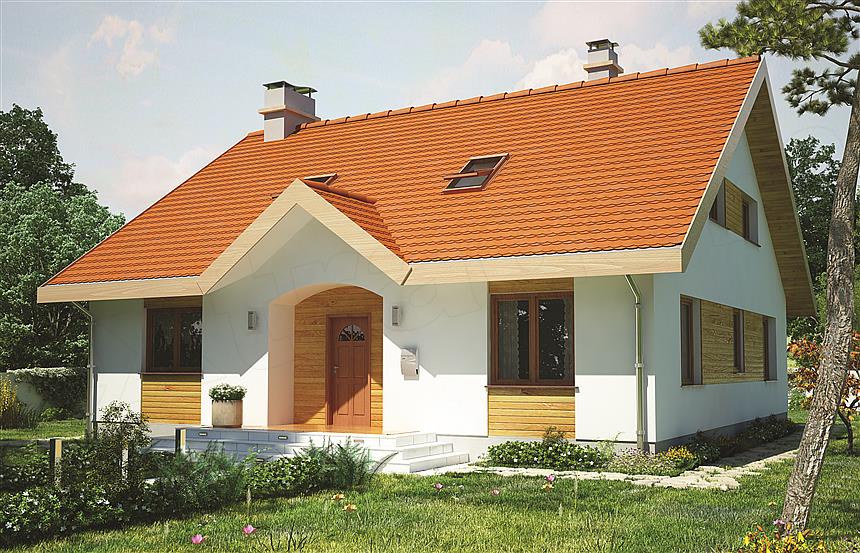 Projekt domu Groszek dach dwuspadowy