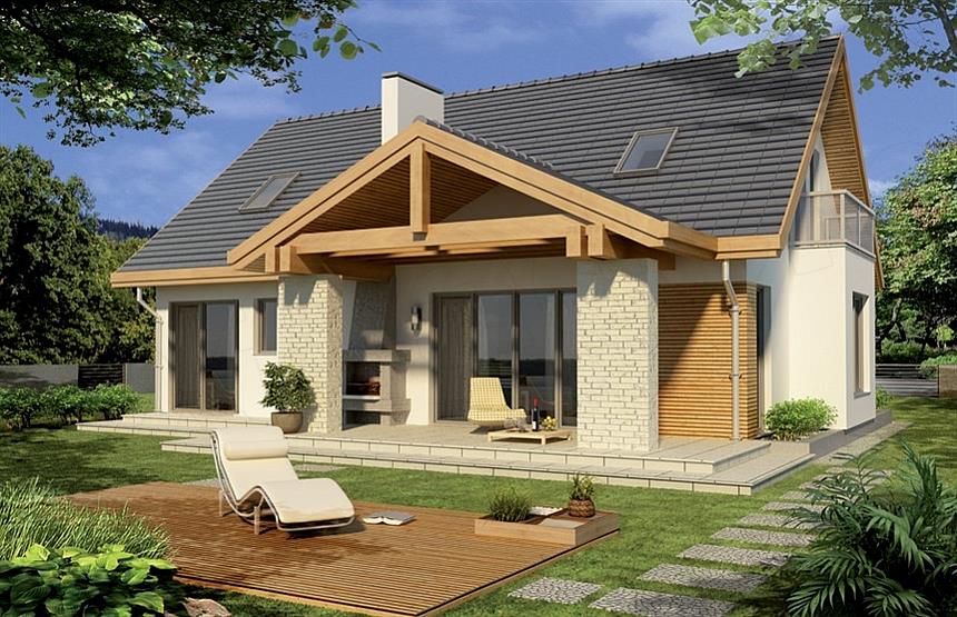 Projekt domu Aston 2 wersja B z podwójnym garażem z boku paliwo stałe