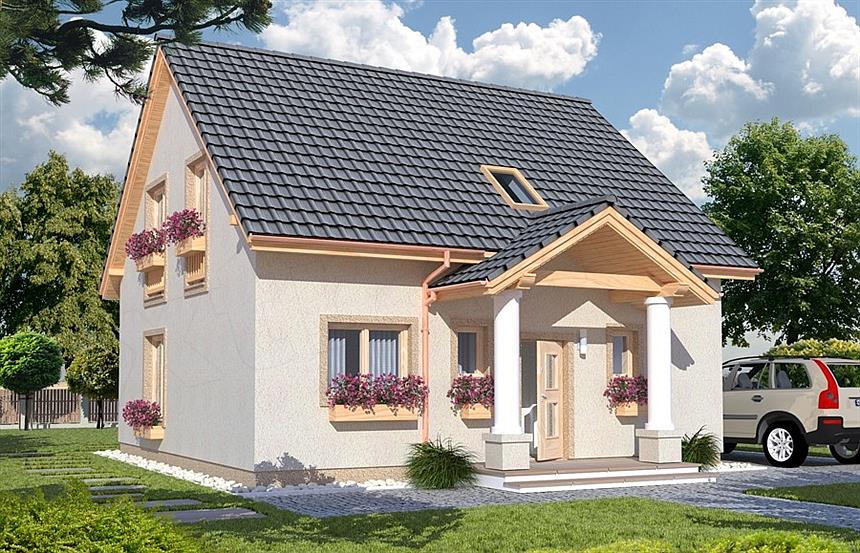 Projekt domu Hiacynt wersja A plus paliwo stałe