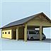 projekt domu G209 garaż dwustanowiskowy z wiatą garażową