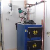 Kotłownia w trakcie montażu pieca